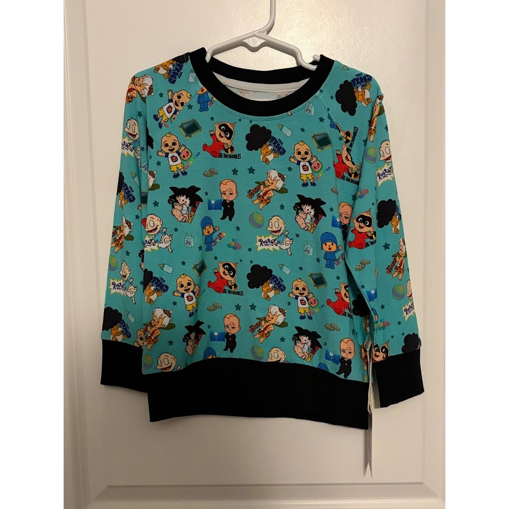 Kids Graphic Print Long Sleeve Sweatshirt Cartoon‎ Character Crewneck Top